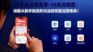 拼多多运营高手-10月训练营：讲解从新手到高阶玩法的完整运营体系！-天韵资源网