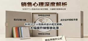 销售心理深度解析：针对37个人性弱点设计成交策略，大幅提升销售转化率！-天韵资源网