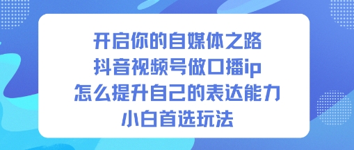 开启你的自媒体之路,抖音视频号做口播ip,怎么提升自己的表达能力,小白首选玩法-天韵资源网