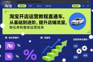 淘宝开店运营教程直通车，从基础到进阶，提升店铺流量，转化率和整体运营效率(更新11月)-天韵资源网