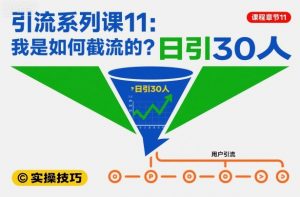 引流系列课11：我是如何截流的？日引30人【文档】-天韵资源网
