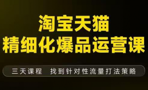 猫课子幽·淘宝天猫精细化爆品运营【音频+字幕+文档】(9月12-14杭州线下课)-天韵资源网