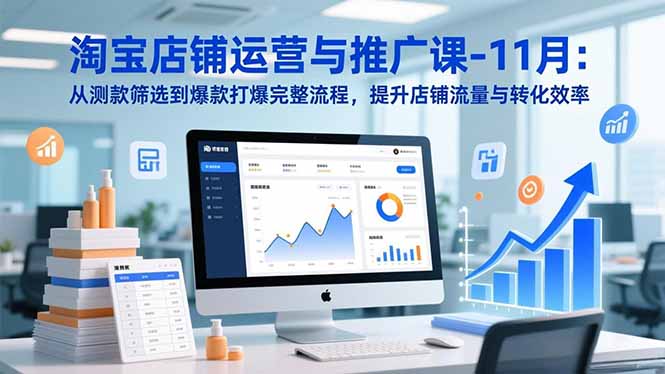 淘宝店铺运营与推广课-11月：从测款筛选到爆款打爆完整流程，提升店铺流量与转化效率-天韵资源网