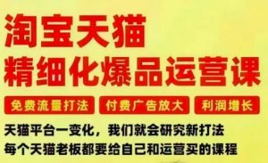 淘宝天猫精细化爆品运营课，免费流量打法-付费广告放大-利润增长-三大核心痛点，一次全部解决-天韵资源网