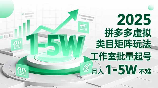 2025 拼多多虚拟类目矩阵玩法,工作室批量起号,月入 1-5W 不难-天韵资源网