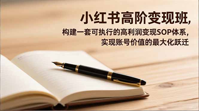 小红书高阶变现班,构建一套可执行的高利润变现SOP体系,实现账号价值的最大化跃迁-天韵资源网