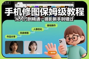手机修图保姆级教程,从入门到精通,摄影新手别错过-天韵资源网