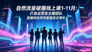 自然流量破圈线上课1-11月:打造运营型主播团队 直播间自然流量爆发式增长-天韵资源网