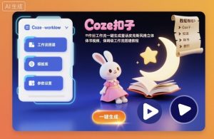 Coze扣子工作流一键生成童话皮克斯风格立体书视频，保姆级工作流搭建教程-天韵资源网