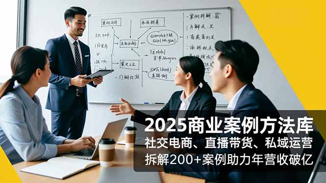 2025商业案例方法库，社交电商、直播带货、私域运营，拆解200+案例助力年营收破亿-天韵资源网