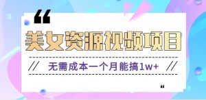 零门槛美女号无脑搬砖项目，无需成本一个月能搞1w+【附图片资源+软件】-天韵资源网