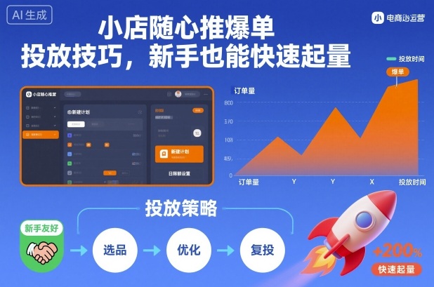 小店随心推爆单投放技巧,新手也能快速起量-天韵资源网