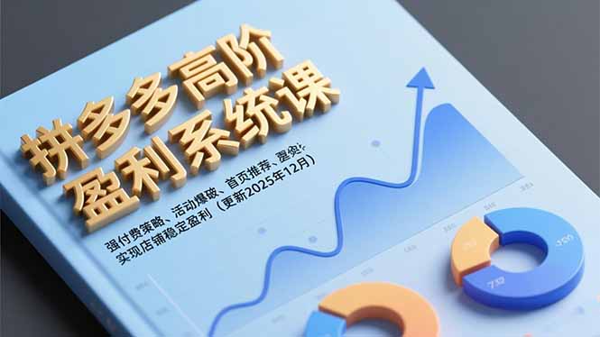 拼多多高阶盈利系统课,强付费策略、活动爆破、首页推荐,实现店铺稳定盈利(更新12月-天韵资源网