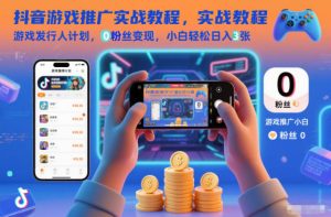 抖音游戏推广实战教程,游戏发行人计划,0粉丝变现,小白轻松日入3张-天韵资源网