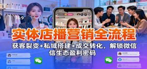 实体店播营销全流程：获客裂变+私域搭建+成交转化，解锁微信生态盈利密码-天韵资源网
