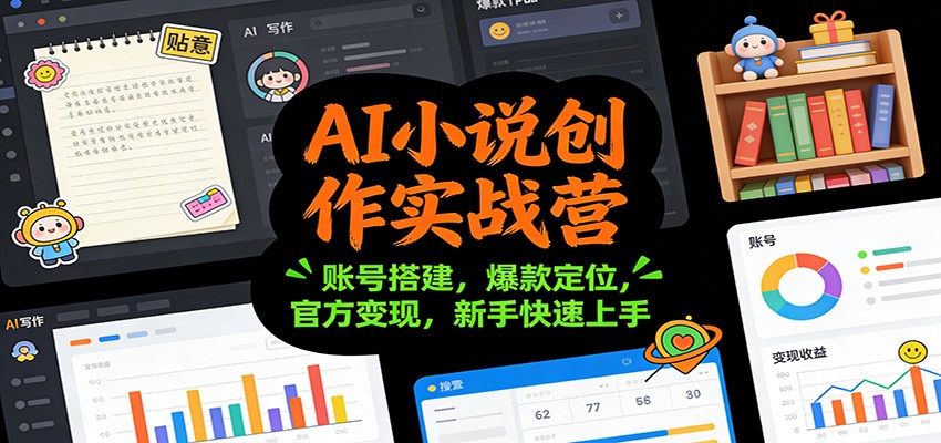 图片[1]-AI小说创作实战营：账号搭建，爆款定位，官方变现，新手快速上手-天韵资源网