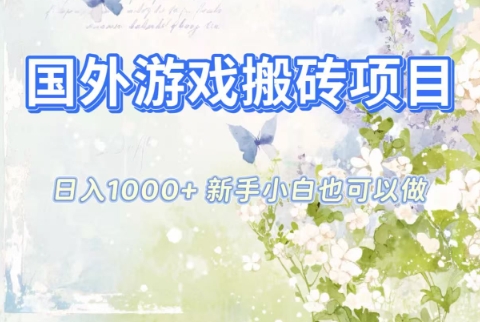 国外游戏搬砖项目,日入1k+,全自动解放双手,新手小白也可做【揭秘】-天韵资源网