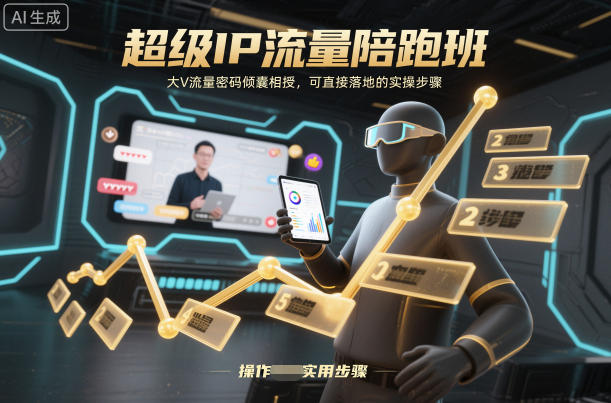 超级IP流量陪跑班，大V流量密码倾囊相授，可直接落地的实操步骤-天韵资源网
