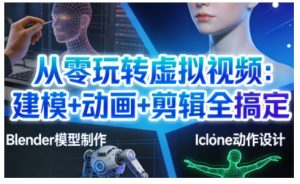 从零玩转虚拟视频：建模+动画+剪辑全搞定，轻松创作出专业级的虚拟视频内容-天韵资源网