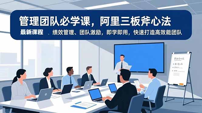 管理团队必学课，阿里三板斧心法、绩效管理、团队激励，即学即用，快速打造高效能团队-天韵资源网