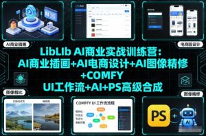 LibLIb AI商业实战训练营：AI商业插画+AI电商设计+AI图像精修+COMFY UI工作流+AI+PS高级合成-天韵资源网