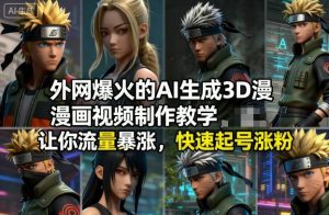 外网爆火的AI生成3D漫画视频制作教学，让你流量暴涨，快速起号涨粉！-天韵资源网