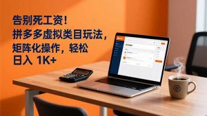 告别死工资！拼多多虚拟类目玩法，矩阵化操作，轻松日入 1K+-天韵资源网