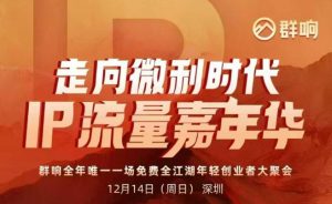2025ip嘉年华万人12月14深圳线下课，走向微利时代，IP流量嘉年华，实操性极强的商业干货课-天韵资源网