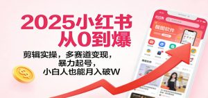 2025小红书从0到爆:剪辑实操,多赛道变现,暴力起号,零基础也能月入破W-天韵资源网