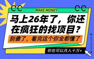 26年了,不要再疯狂的找项目了,看完这个你也可以月入十个W【揭秘】-天韵资源网