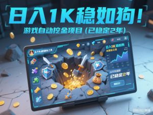 日入1K稳如狗！游戏自动挖金项目(已稳定2年)，永不失业的副业之选【揭秘】-天韵资源网
