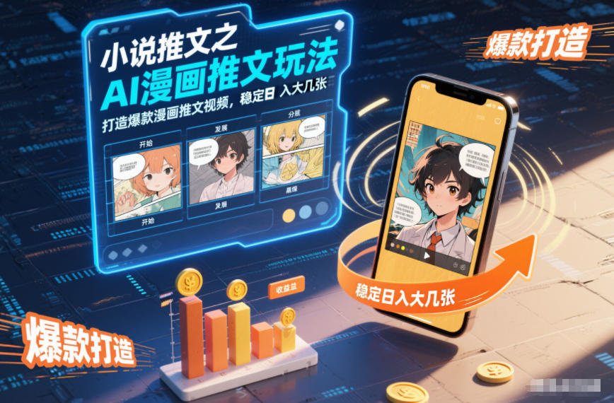 小说推文之AI漫画推文玩法,打造爆款漫画推文视频,稳定日入大几张-天韵资源网