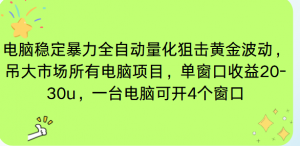 电脑EA策略挂机项目单窗口收益20-30u，单电脑可挂5-10个窗口收益稳健4位数-天韵资源网