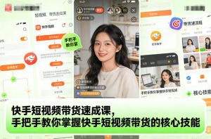 快手短视频带货速成课，手把手教你掌握快手短视频带货的核心技能-天韵资源网