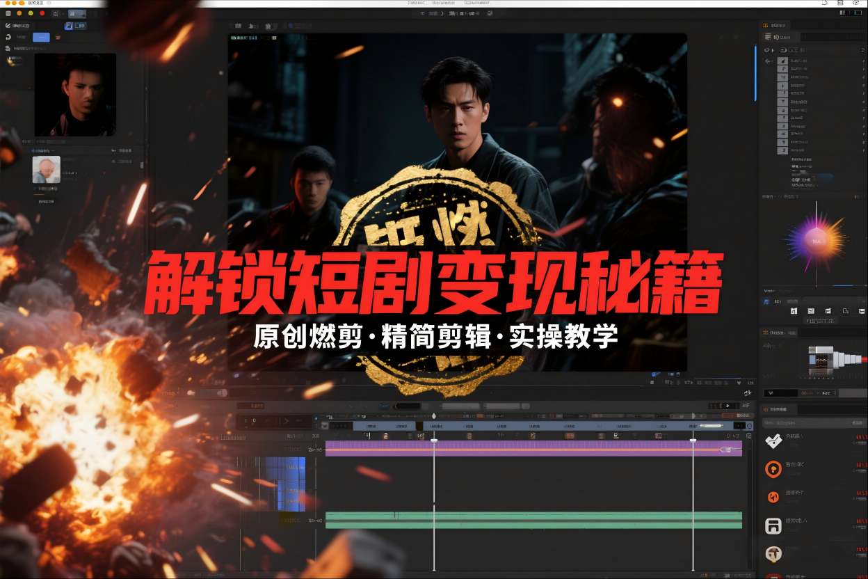 短剧拉新之原创燃剪精简剪辑实操课，解锁短剧变现秘籍-天韵资源网