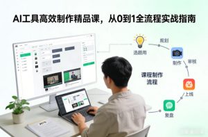 AI工具高效制作精品课，从0到1全流程实战指南-天韵资源网