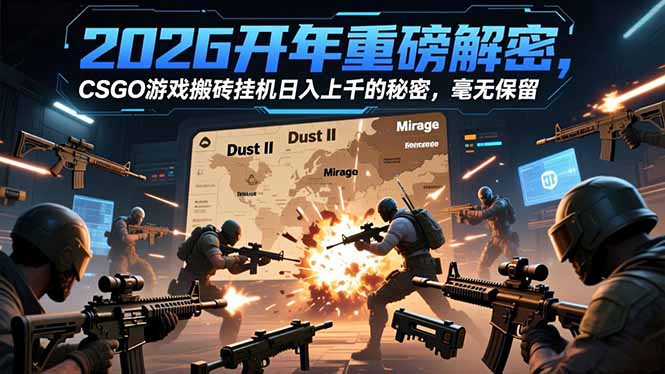 2026开年重磅解密，CSGO游戏搬砖挂机日入上千的秘密，毫无保留-天韵资源网
