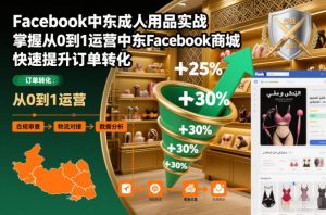 Facebook中东成人用品实战,掌握从0到1运营中东Facebook商城,快速提升订单转化-天韵资源网