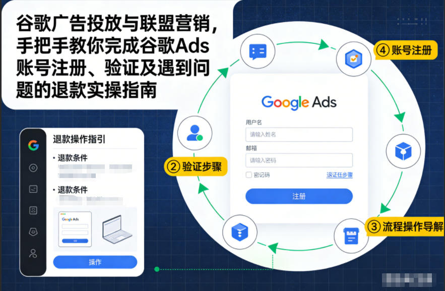 谷歌广告投放与联盟营销，手把手教你完成谷歌Ads账号注册、验证及遇到问题的退款实操指南-天韵资源网
