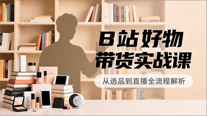 B站好物带货实战课，账号定位、选品拍摄、运营变现，全流程教学，实现UP主月入过万-天韵资源网