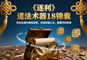 《逐利》道法术器18锦囊,系统化揭示搞钱逻辑,浓缩关键心法,颠覆传统思维(更新)-天韵资源网