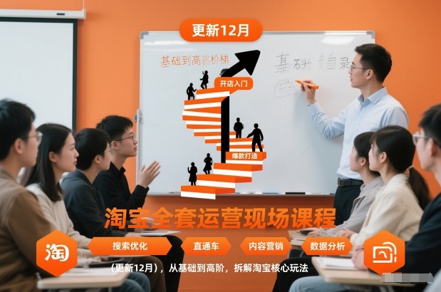 淘宝全套运营现场课程(更新12月)，从基础到高阶，拆解淘宝核心玩法-天韵资源网