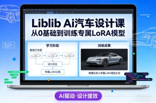 Liblib Ai汽车设计课，从0基础文生图，到教你训练专属设计和风格LoRA模型-天韵资源网
