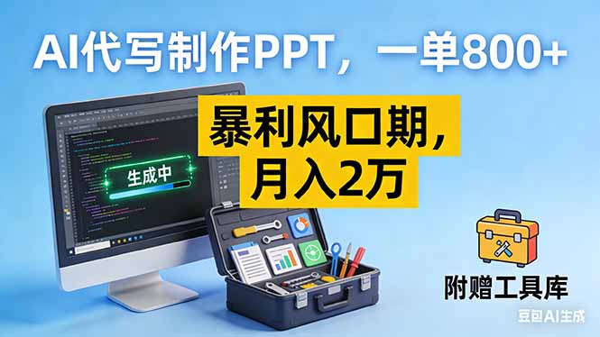 AI代写制作PPT，一单800+， 暴利风口期，月入2万【附工具】-天韵资源网