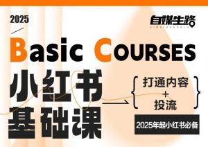 自媒生路小红书基础课，打通内容+投流，2025年起小红书必备-天韵资源网