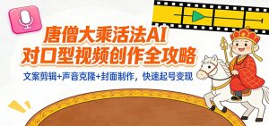 “大乘活法”AI对口型视频创作全攻略:文案剪辑+声音克隆+封面制作,快速起号变现-天韵资源网