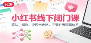 小红书线下闭门课:算法,爆款,变现全攻略,三天升级运营体系-天韵资源网