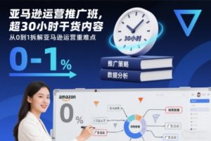 亚马逊运营推广班,超30小时干货内容,从0到1拆解亚马逊运营重难点-天韵资源网