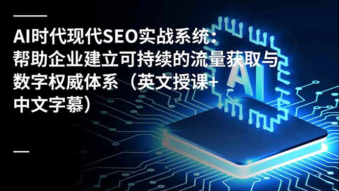AI时代现代SEO实战系统：帮助企业建立可持续的流量获取与数字权威体系(英文授课+中文字幕-天韵资源网