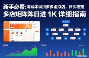 新手必看：零成本做拼多多虚拟店，长久稳定，多店矩阵日进1K详细指南【揭秘】-天韵资源网